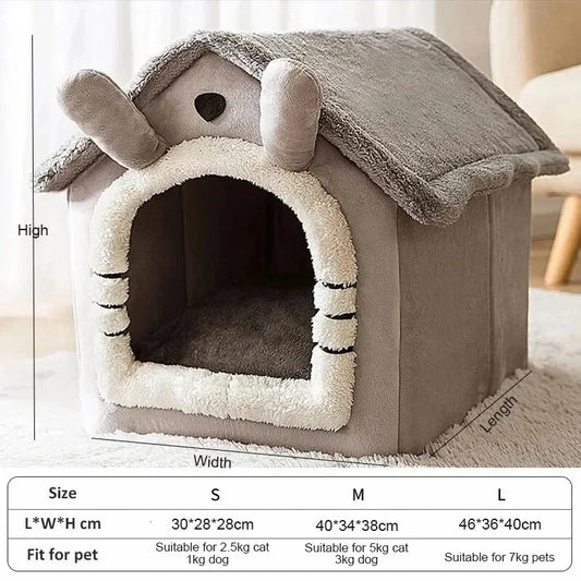 Maison de chien chaude d'intérieur, lit pour animaux de compagnie doux, tente, chenil pour chien, lit pour chat, coussin amovible et lavable, convient aux quatre saisons, universel