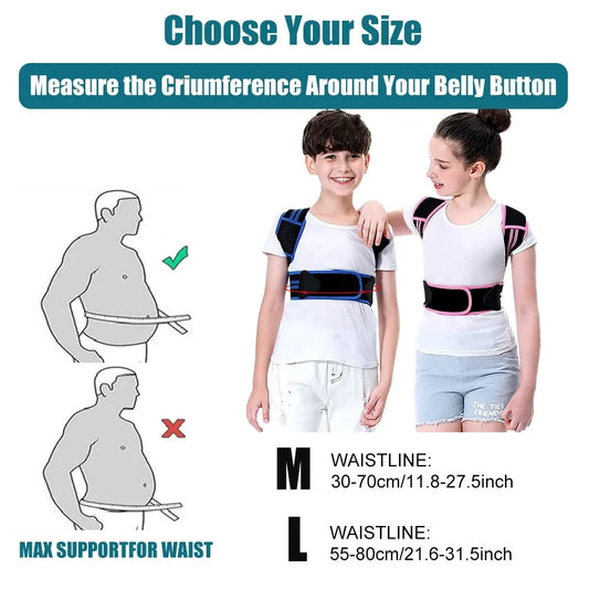 Correcteur de Posture pour Enfants, Redresse Dos pour Adolescents Garçons et Filles Discret sous les Vêtements, Soutien Dorsal Améliorant le Port de Tête