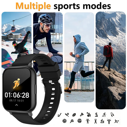 RUN Men's Smart Watch, Sports Watch, High-Definition Display, Wireless Calling, Message, Multiple Sports Modes