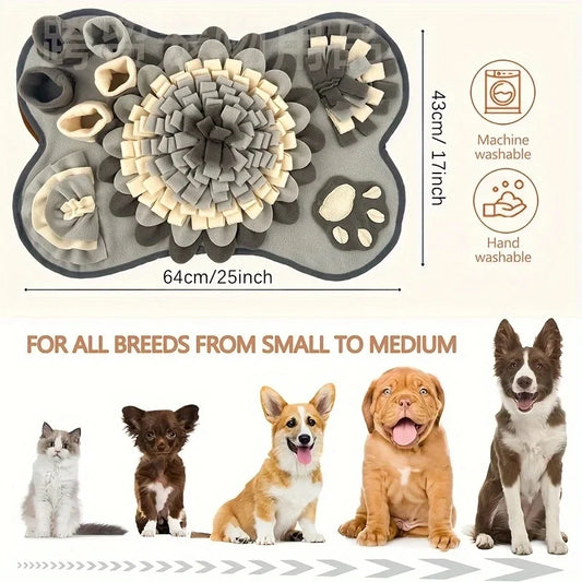 Pet Sniffing Mat for Dogs, Interactive Durable Slow Feeding Pad, Training Mat for Foraging Skills & Slow Eating