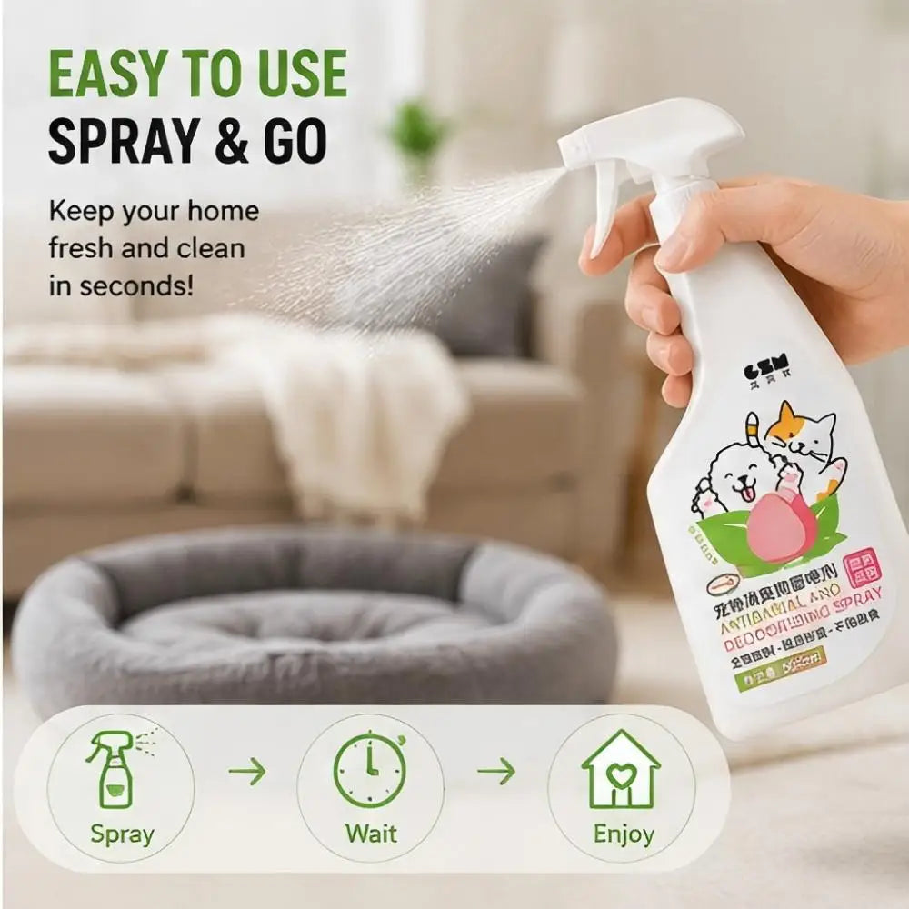 Pet Deodorant Spray Bio-enzymes Urine Odor Eliminator Antibacterial Disinfect Liquid for Cats Dogs Indoor Pet Cleaning Supplies