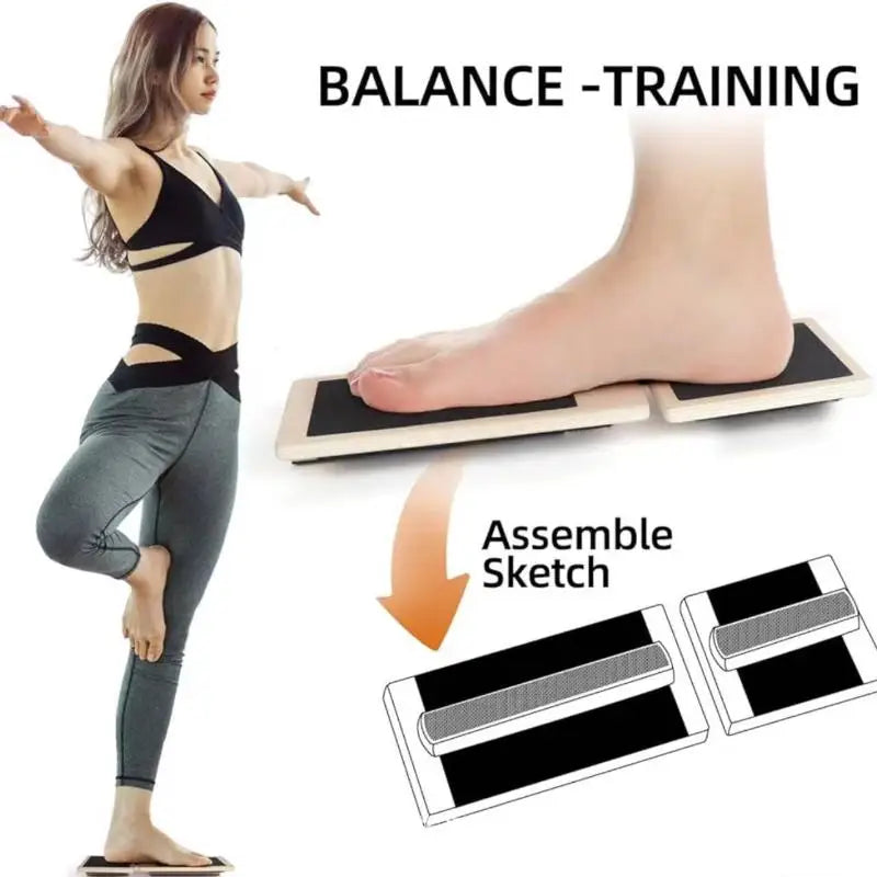 Planche d'équilibre de physiothérapie antidérapante en bois, entraînement postural monopodal, renforcement de la cheville