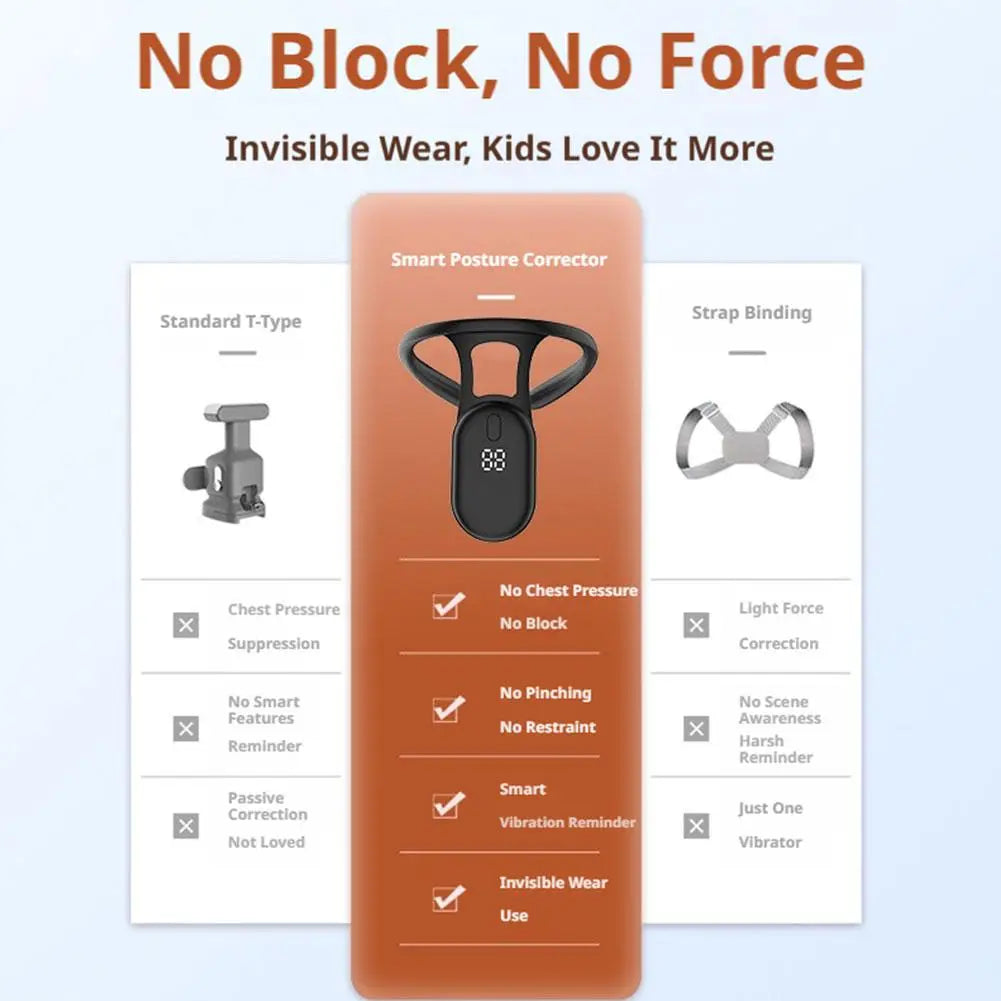 Correcteur de posture assis - Rappel d'entraînement postural par micro-vibrations - Capteur corrigeant la posture du dos et la cyphose pour adultes et enfants