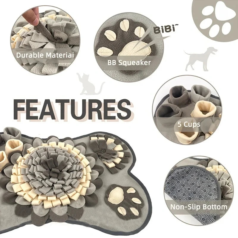 Pet Sniffing Mat for Dogs, Interactive Durable Slow Feeding Pad, Training Mat for Foraging Skills & Slow Eating
