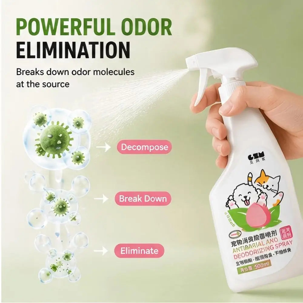 Pet Deodorant Spray Bio-enzymes Urine Odor Eliminator Antibacterial Disinfect Liquid for Cats Dogs Indoor Pet Cleaning Supplies