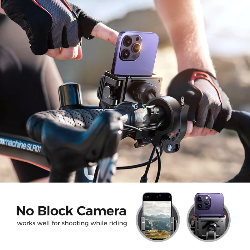 Joyroom Universal Motorcycle Phone Holder Half Enclosure Design Bike Bicycle Phone Mount Quick Lock For iPhone 4.7"-7" Phones