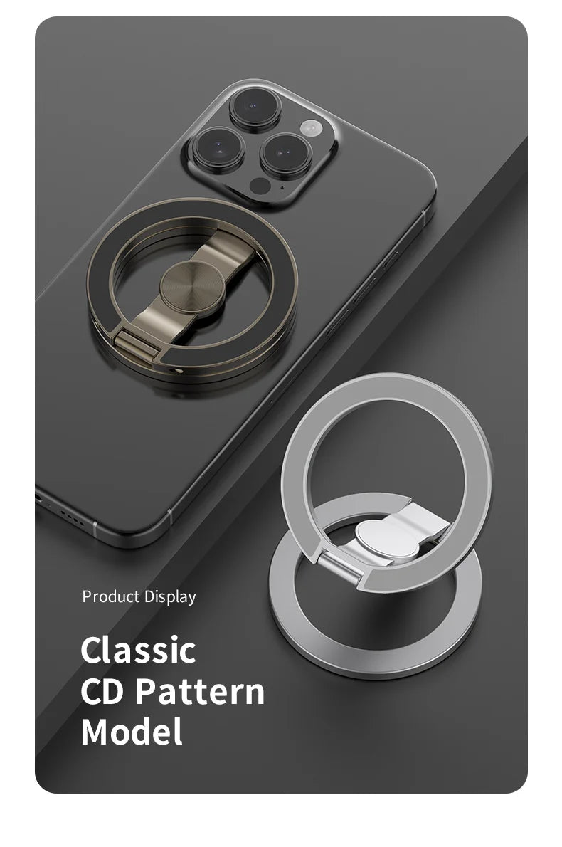 2025 Double-Sided MagSafe Phone Holder for iPhone 14/15/16, Foldable 360° Rotating Stand with Strong Magnet & Finger Grip Suppor
