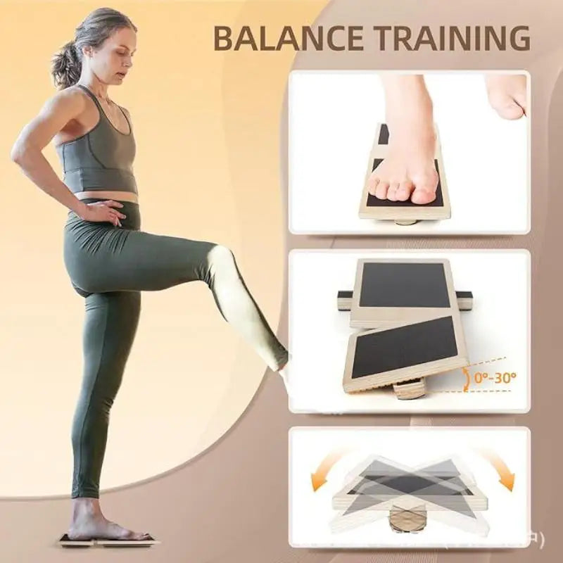 Planche d'équilibre de physiothérapie antidérapante en bois, entraînement postural monopodal, renforcement de la cheville