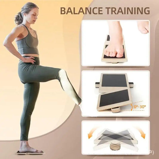 Planche d'équilibre de physiothérapie antidérapante en bois, entraînement postural monopodal, renforcement de la cheville