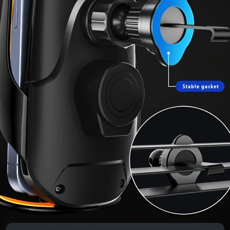 1PC Updated Car Wireless Phone Holder with Wireless Charging, Universal Ventilation Components, 360° Rotating Arm, USB Connector