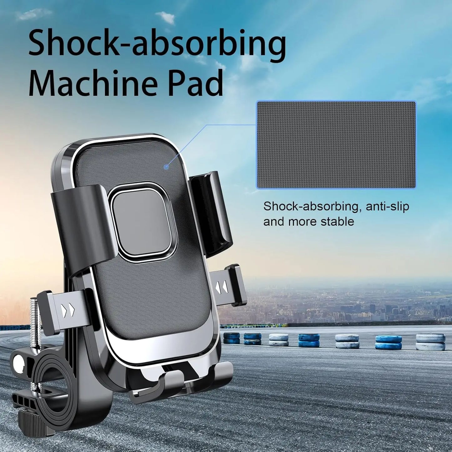 Universal Bike Phone Holder 360° Rotatable Phone Holder Handlebar Stand One Hand Operation GPS Clip for Motorcycle ATV Scooter