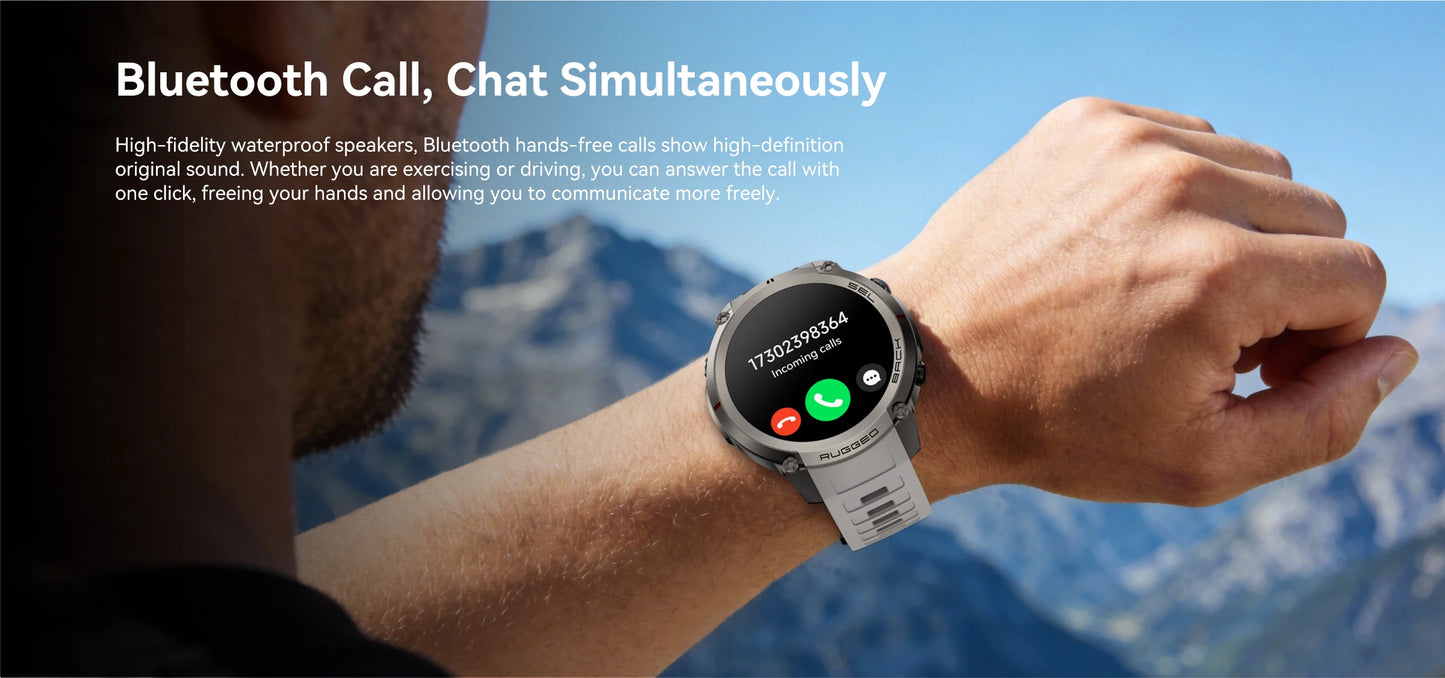 2026 Military Satellite Offline Map GPS Smart Watch Men 1.43''AMOLED Bluetooth Call Compass 5ATM Waterproof 170+Sport Smartwatch