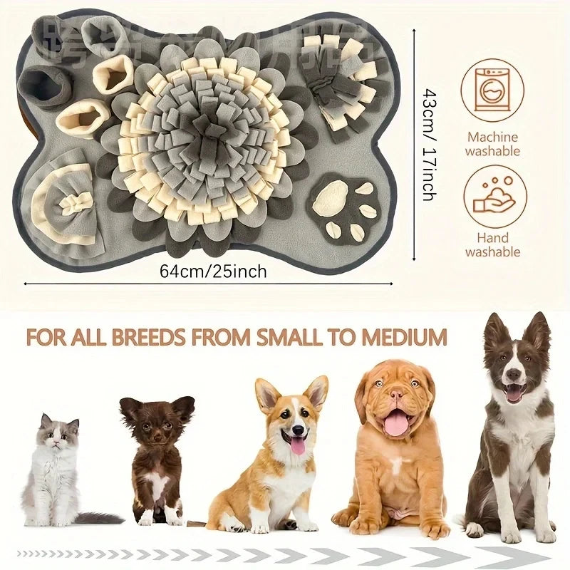 Pet Sniffing Mat for Dogs, Interactive Durable Slow Feeding Pad, Training Mat for Foraging Skills & Slow Eating