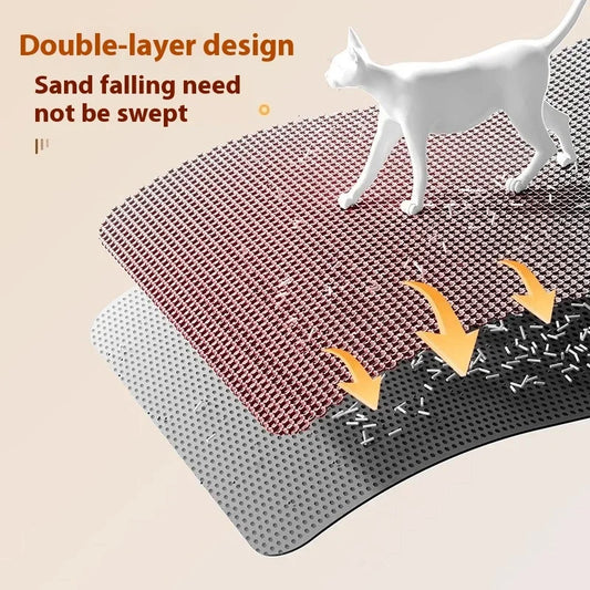 Cat Litter Mat Heavy Duty Waterproof 2 Layer Non Slip Washable Pet Floor Protector Litter Box Sand Stopper Pet Product