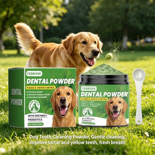 Pet Dental Powder 150g Enzymes & Probiotics Plaque & Tartar Control Breath Freshener for Dogs Oral Care Dog Cleaning Products