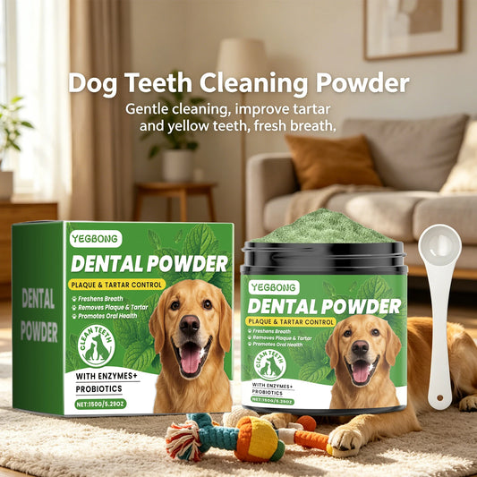 Pet Dental Powder 150g Enzymes & Probiotics Plaque & Tartar Control Breath Freshener for Dogs Oral Care Dog Cleaning Products
