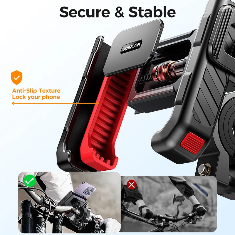 Joyroom Universal Motorcycle Phone Holder Half Enclosure Design Bike Bicycle Phone Mount Quick Lock For iPhone 4.7"-7" Phones