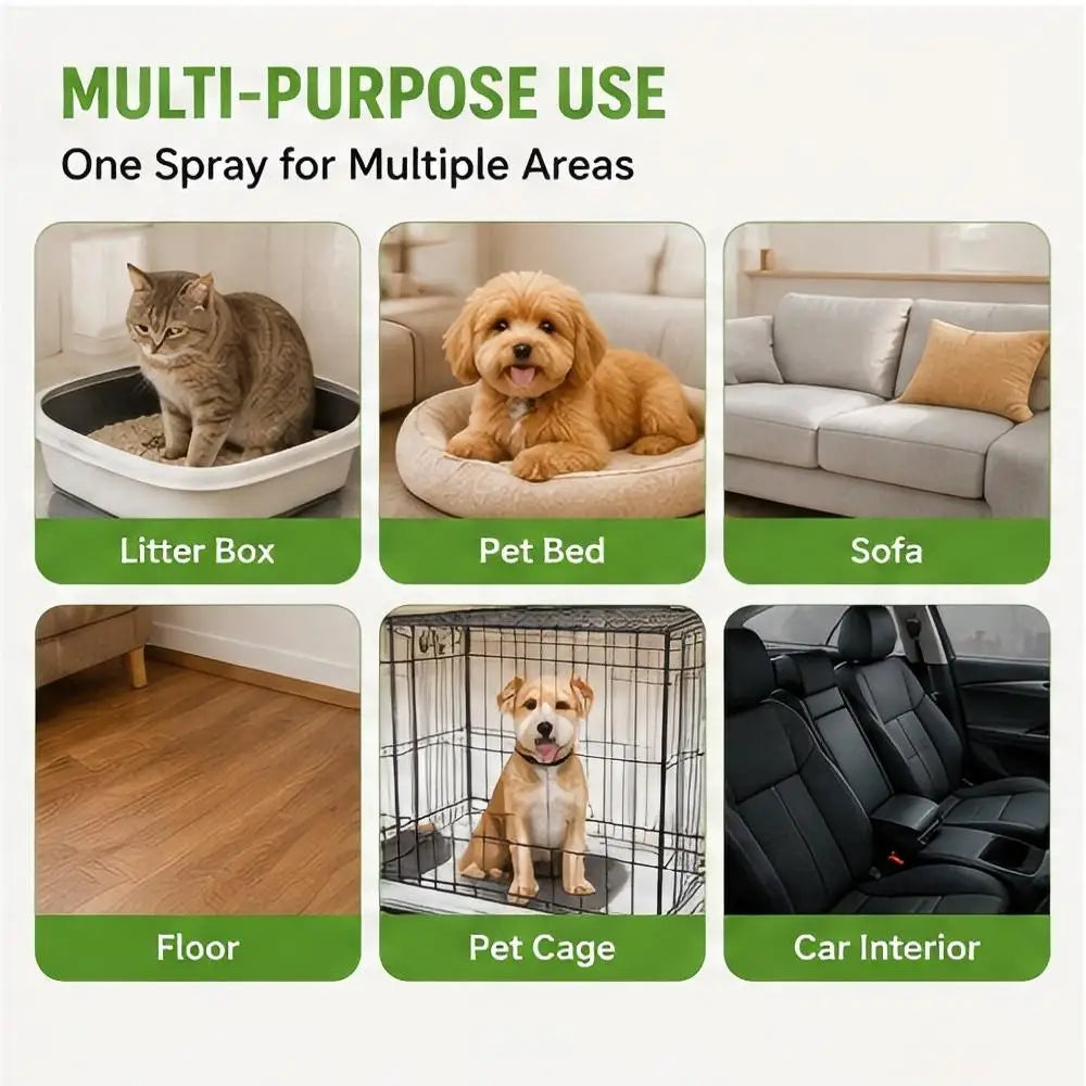 Pet Deodorant Spray Bio-enzymes Urine Odor Eliminator Antibacterial Disinfect Liquid for Cats Dogs Indoor Pet Cleaning Supplies