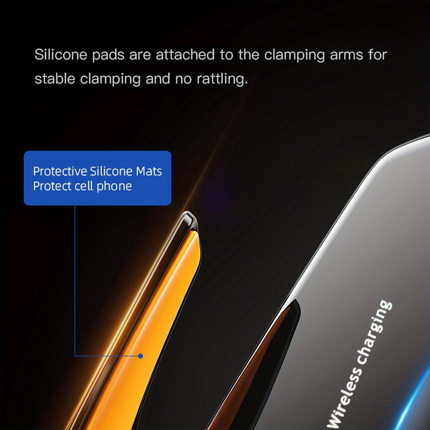 1PC Updated Car Wireless Phone Holder with Wireless Charging, Universal Ventilation Components, 360° Rotating Arm, USB Connector