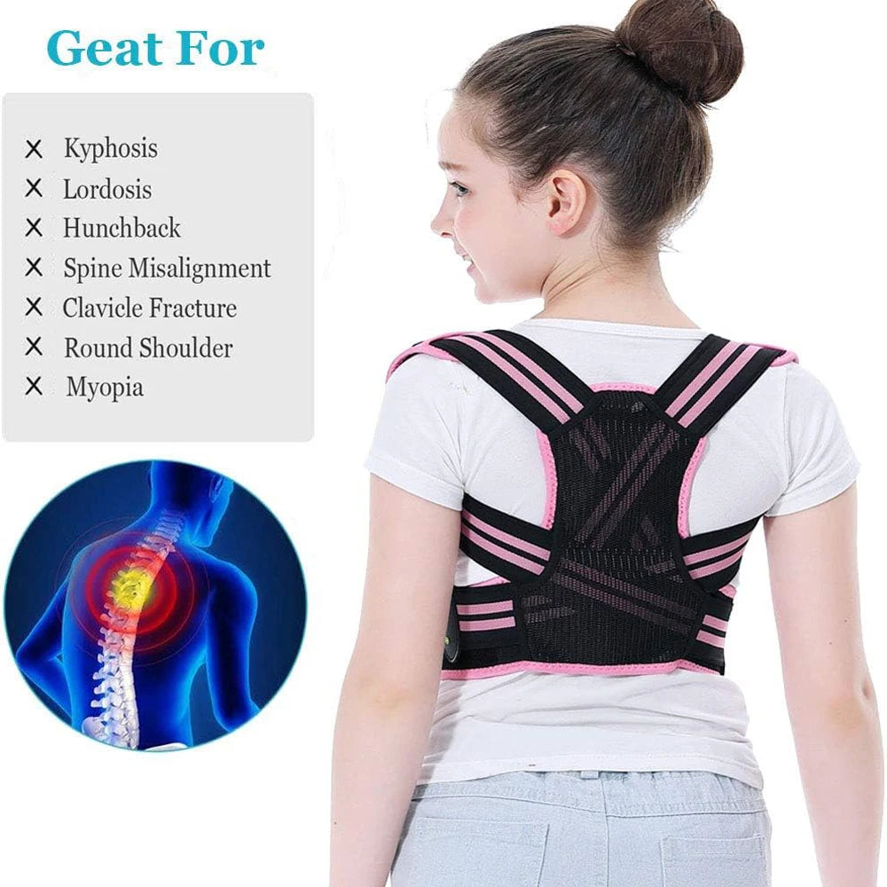Correcteur de Posture pour Enfants, Redresse Dos pour Adolescents Garçons et Filles Discret sous les Vêtements, Soutien Dorsal Améliorant le Port de Tête