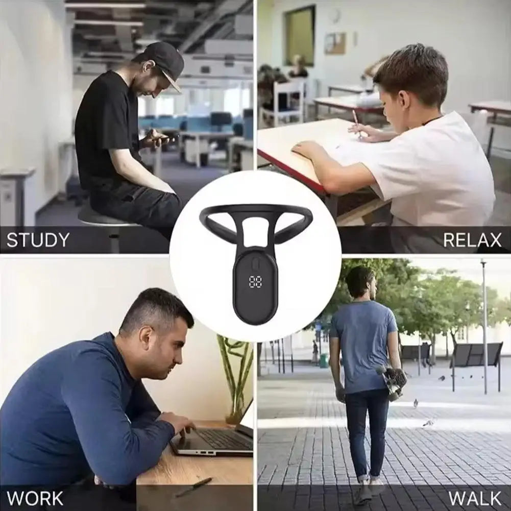 Correcteur de posture assis - Rappel d'entraînement postural par micro-vibrations - Capteur corrigeant la posture du dos et la cyphose pour adultes et enfants