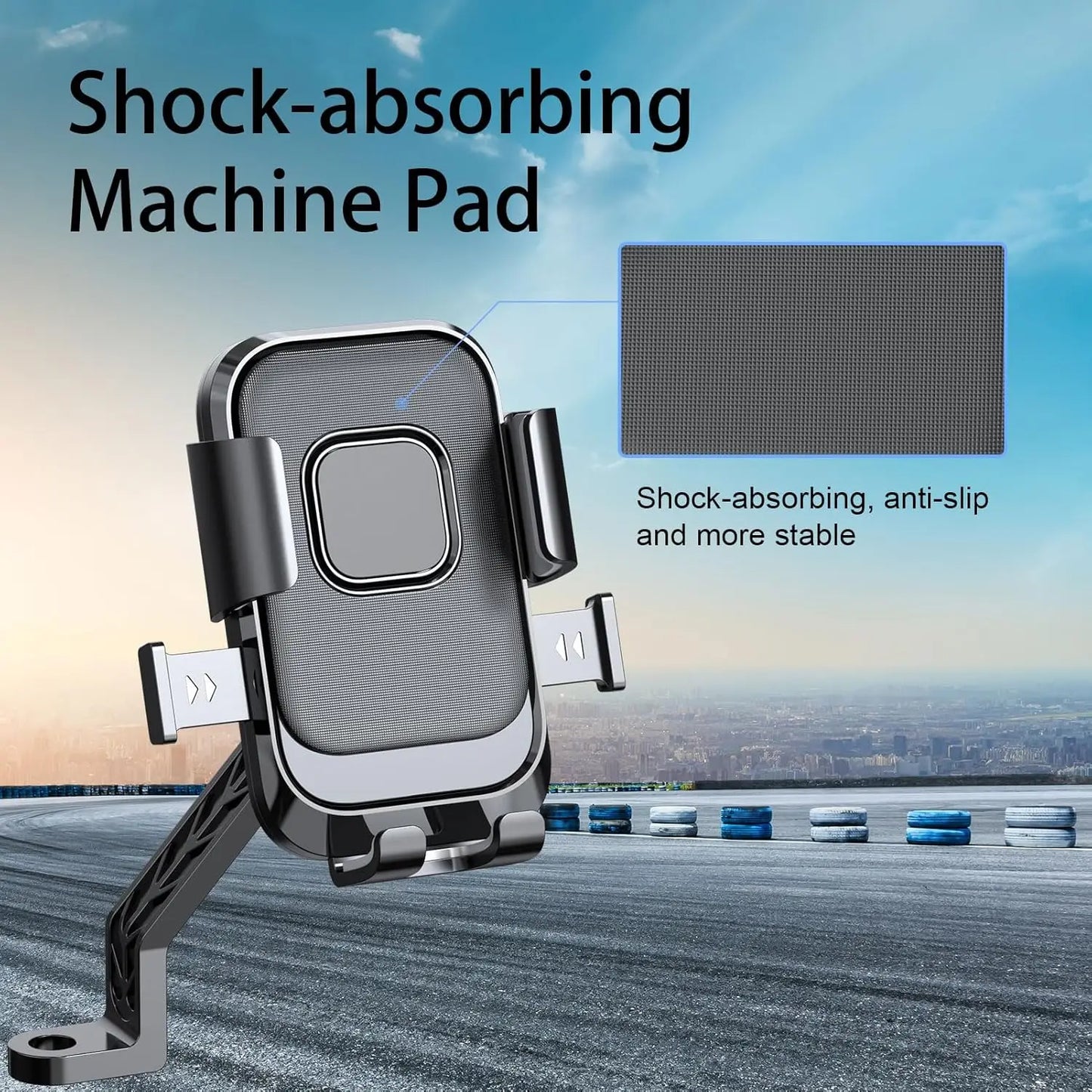 Universal Bike Phone Holder 360° Rotatable Phone Holder Handlebar Stand One Hand Operation GPS Clip for Motorcycle ATV Scooter