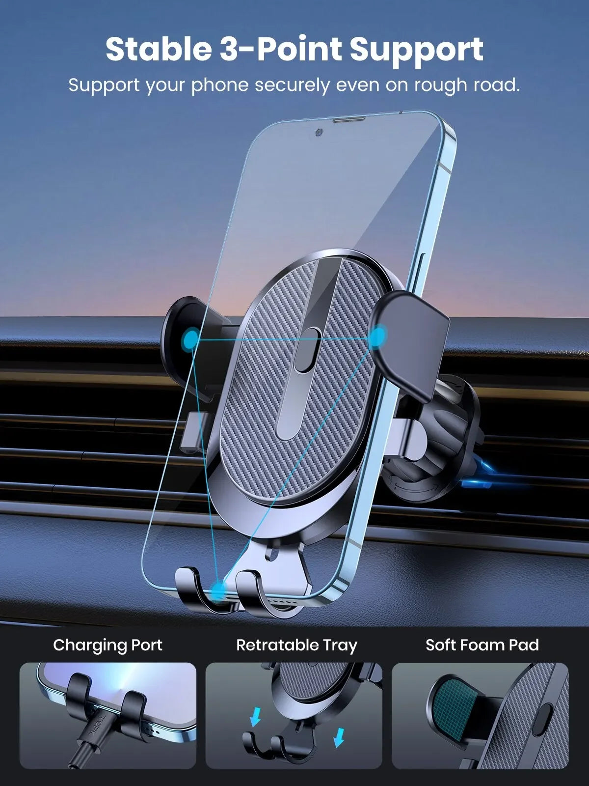 New Universal Car Bracket Gravity Auto Phone Holder Car Air Vent Clip Mount Mobile Phone Holder Cell Phone Stand For All Phones