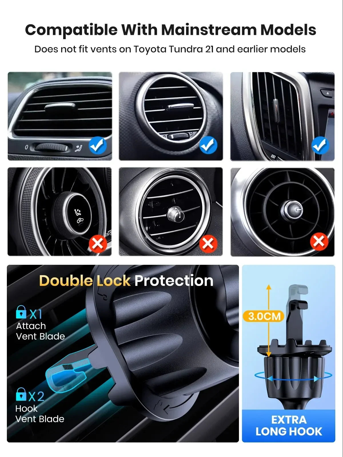 New Universal Car Bracket Gravity Auto Phone Holder Car Air Vent Clip Mount Mobile Phone Holder Cell Phone Stand For All Phones