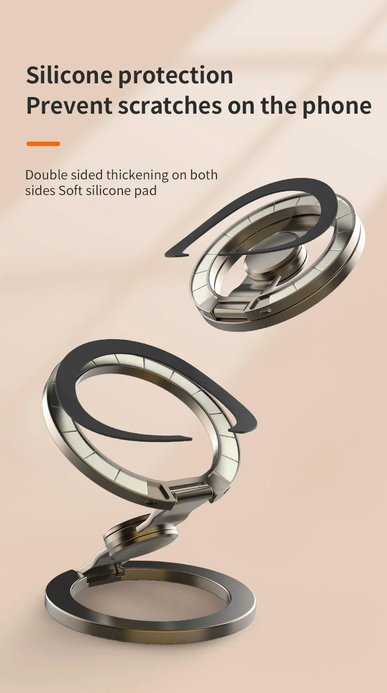 2025 Double-Sided MagSafe Phone Holder for iPhone 14/15/16, Foldable 360° Rotating Stand with Strong Magnet & Finger Grip Suppor