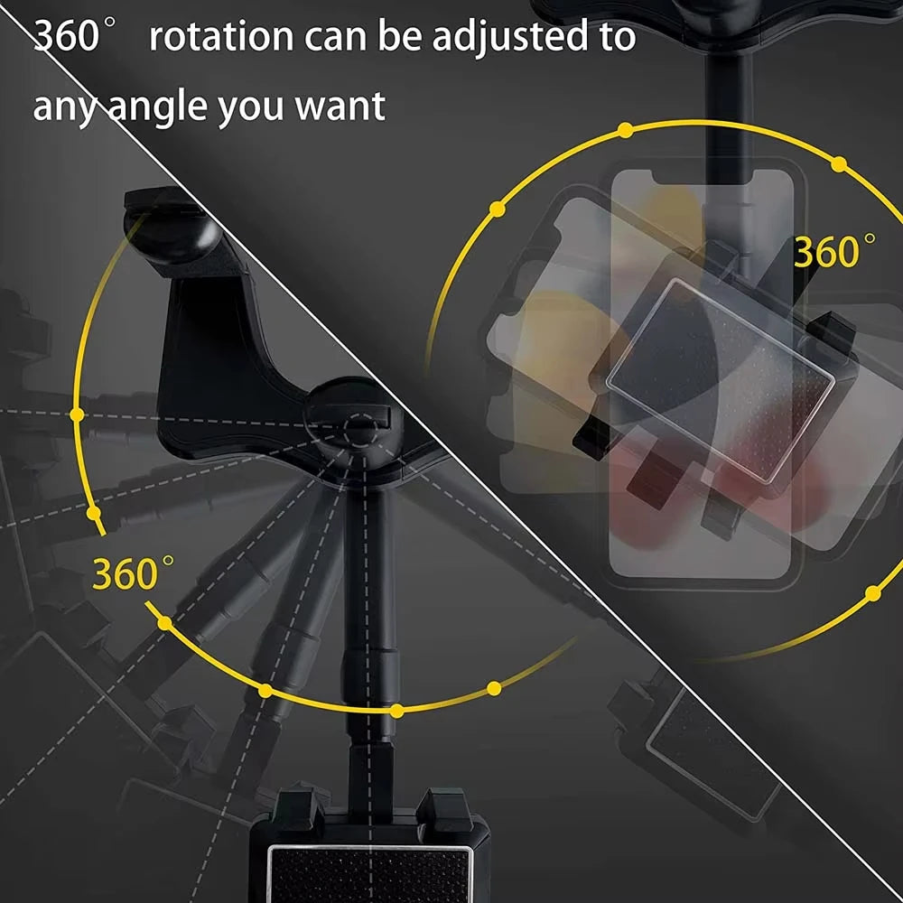 Adjustable Car Rearview Mirror Phone Holder 360° Retractable Cell Phone Holder Clip Phone GPS Support Mobile Phone Mount Stand