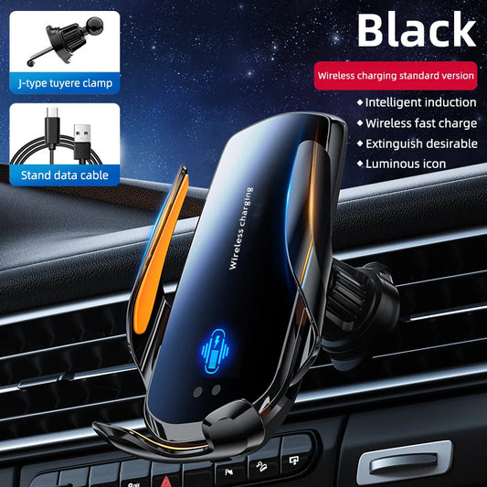 1PC Updated Car Wireless Phone Holder with Wireless Charging, Universal Ventilation Components, 360° Rotating Arm, USB Connector