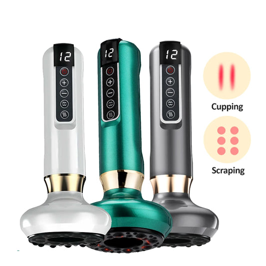 Appareil de Massage Ventouses Connecté Intelligent 6/12 Niveaux Anti-Cellulite Chauffant Guasha Dos Détoxification Méridiens Chinois